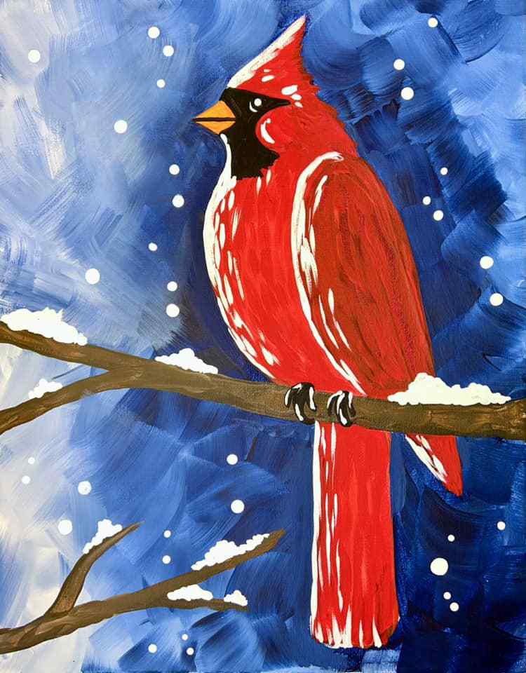 "Snowy Cardinal" DIY Art Kit