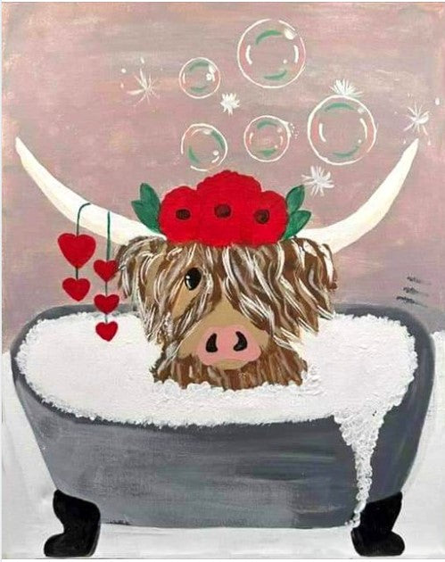 "Highland Bathtime" DIY Art Kit