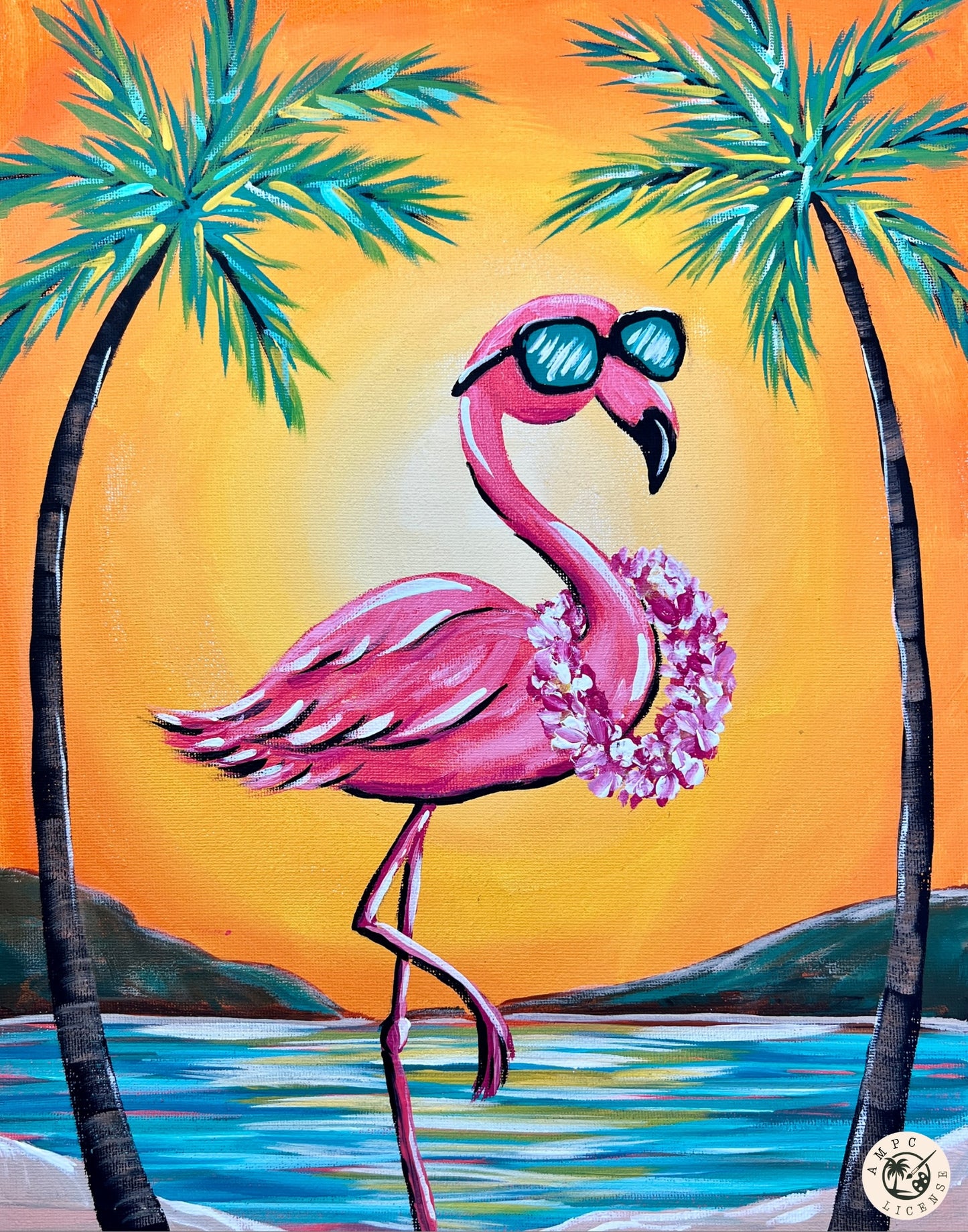 "Flamingo Frolic" Paint & Sip: Saturday, April 11th at 4pm at Buffalo City Distillery