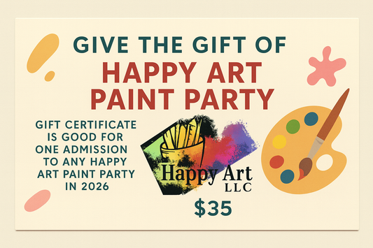"Happy Art Paint Party Gift Certificate"