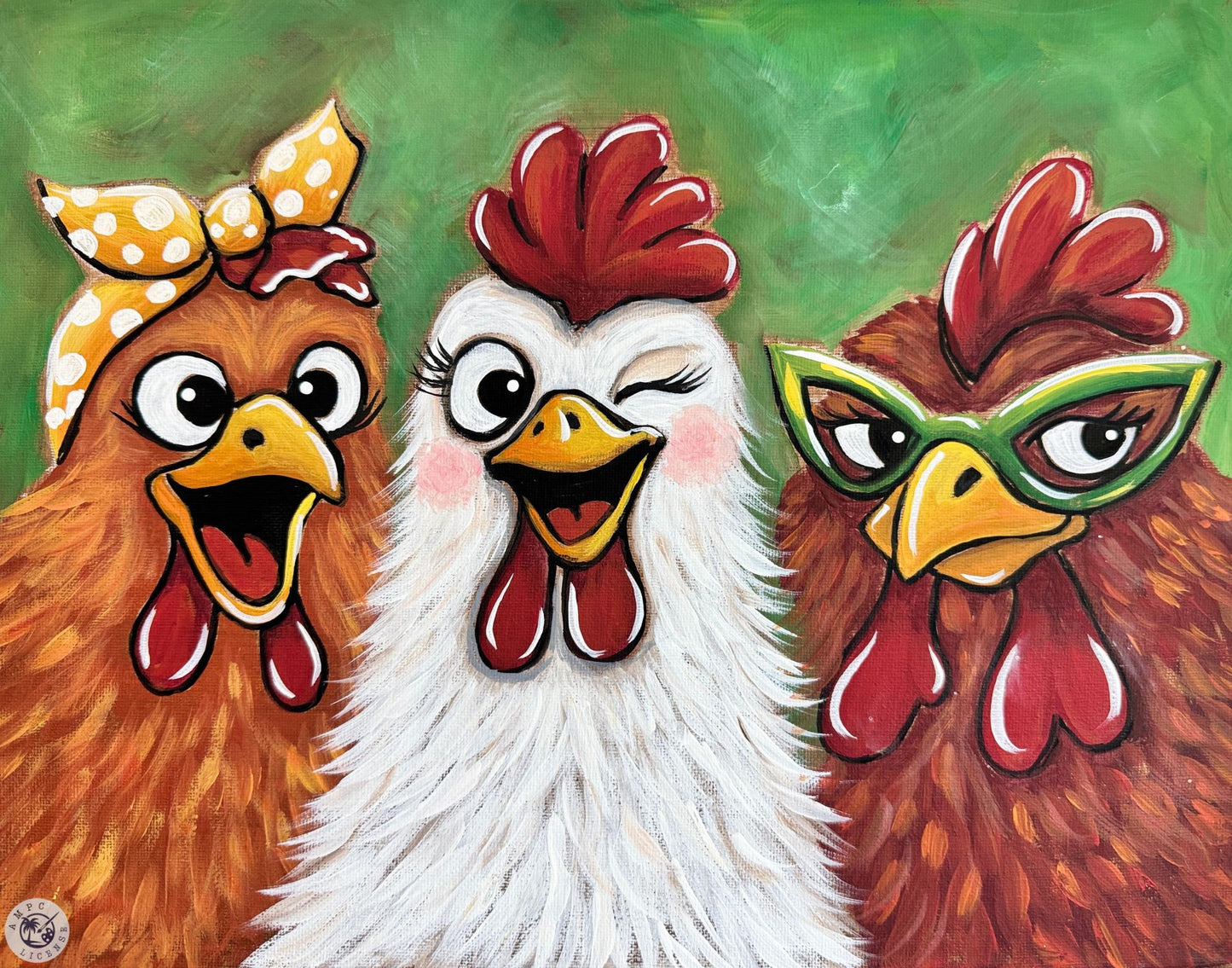 "No One But Us Chickens" Paint Party on Thursday, July 23rd at 6:30pm at Eagle Creek Golf Club & Grill
