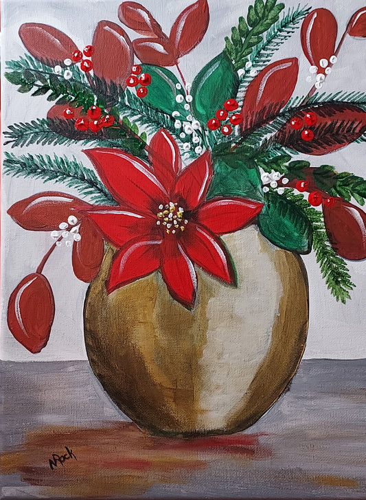 "Poinsettia Vase" DIY Art Kit