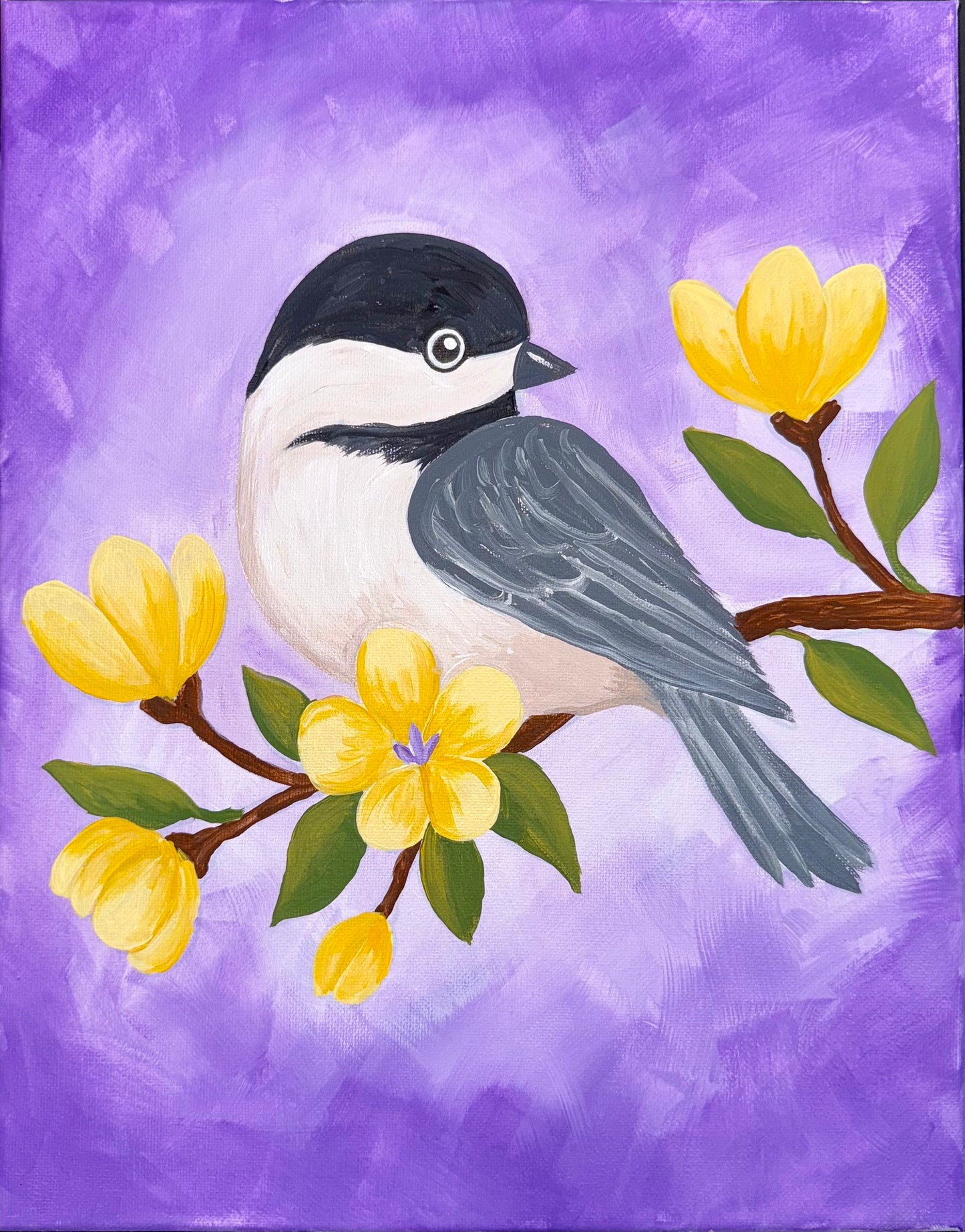 "Spring Chickadee" Paint Party: Saturday, February 28 at 6:30pm at Eagle Creek Golf & Grill