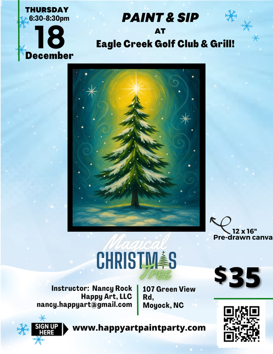 "Magical Christmas Tree" Paint Party: December 18th at 6:30pm at Eagle Creek Golf & Grill