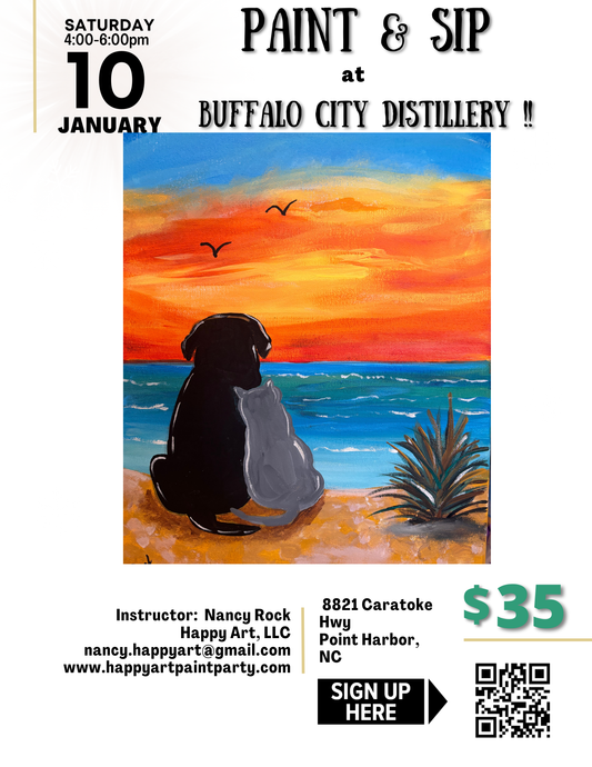 "Beach Buddies" Paint & Sip: Saturday, January 10th, 2026 at 4pm
