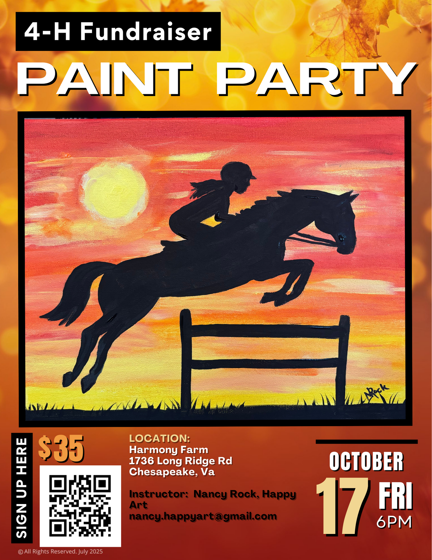 "Evening Flight" Seahorse Riders 4-H Fundraiser: Friday October 17th at 6:00PM